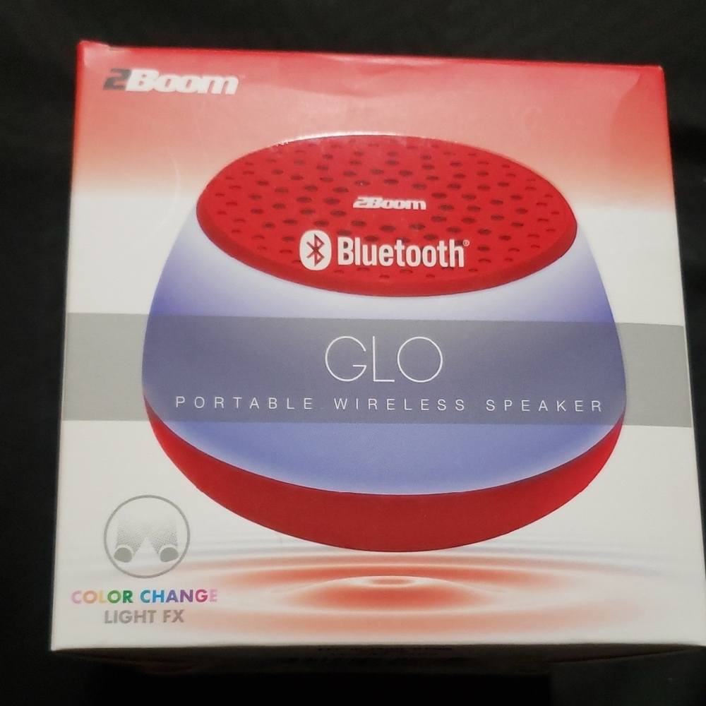 2Boom GLO Portable Wireless Bluetooth Speaker Color Changing Light FX NIB